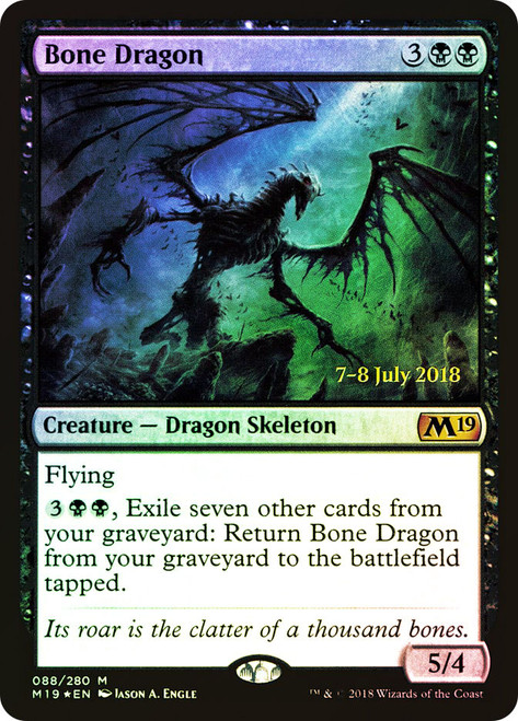 Bone Dragon (Prerelease) (Core Set 2019)\nPromo: Date Stamped\nSingle\nMagic The Gathering