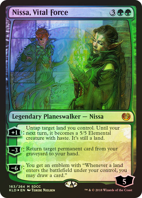 Nissa, Vital Force (SDCC 2018)\nPromo: General\nSingle\nMagic The Gathering