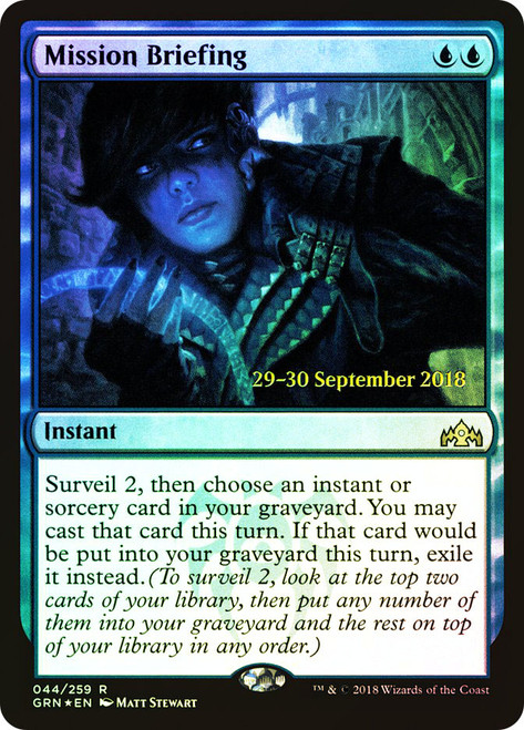 Mission Briefing (Prerelease) (Guilds of Ravnica)\nPromo: Date Stamped\nSingle\nMagic The Gathering