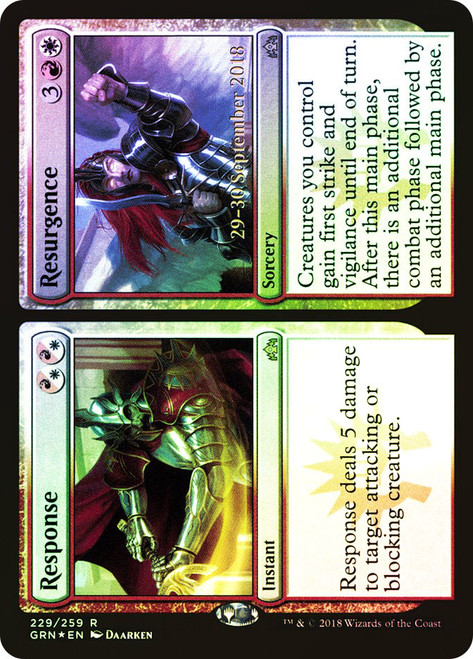 Response // Resurgence (Prerelease) (Guilds of Ravnica)\nPromo: Date Stamped\nSingle\nMagic The Gathering