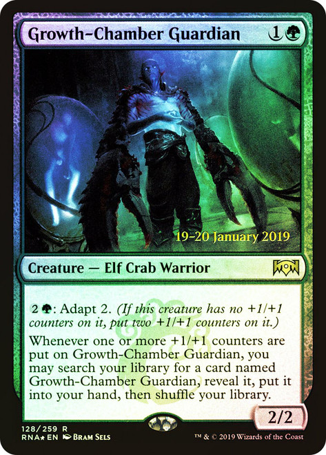 Growth-Chamber Guardian (Prerelease) (Ravnica Allegiance)\nPromo: Date Stamped\nSingle\nMagic The Gathering