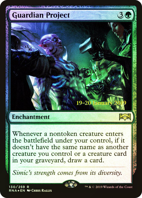 Guardian Project (Prerelease) (Ravnica Allegiance)\nPromo: Date Stamped\nSingle\nMagic The Gathering