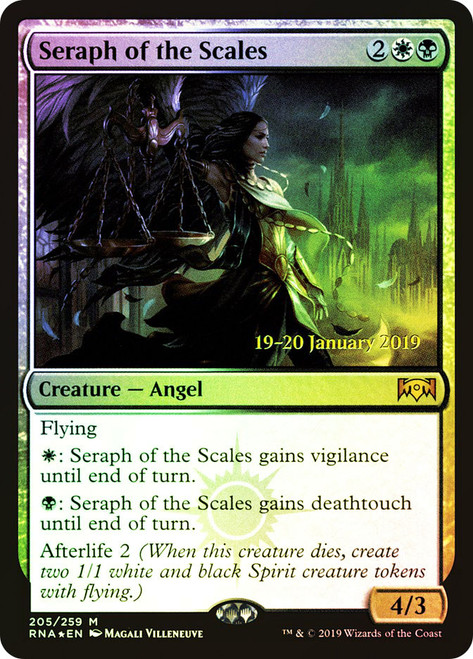 Seraph of the Scales (Prerelease) (Ravnica Allegiance)\nPromo: Date Stamped\nSingle\nMagic The Gathering