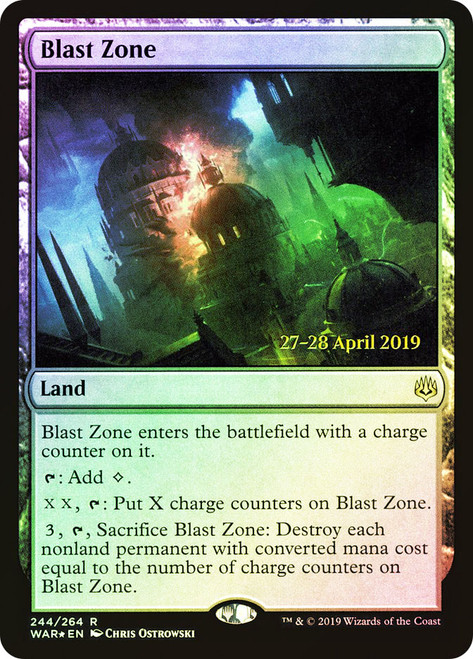 Blast Zone (Prerelease) (War of the Spark)\nPromo: Date Stamped\nSingle\nMagic The Gathering