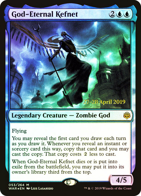 God-Eternal Kefnet (Prerelease) (War of the Spark)\nPromo: Date Stamped\nSingle\nMagic The Gathering