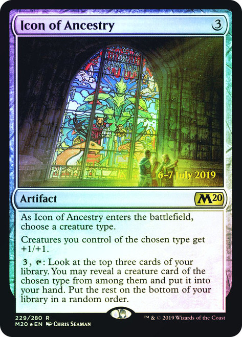 Icon of Ancestry (Prerelease) (Core Set 2020)\nPromo: Date Stamped\nSingle\nMagic The Gathering