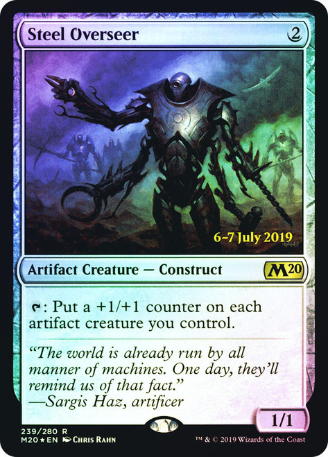 Steel Overseer (Prerelease) (Core Set 2020)\nPromo: Date Stamped\nSingle\nMagic The Gathering