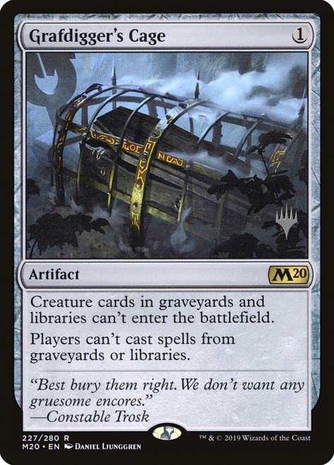 Grafdigger's Cage (Promo Pack) (Core Set 2020)\nPromo: Planeswalker Stamped\nSingle\nMagic The Gathering