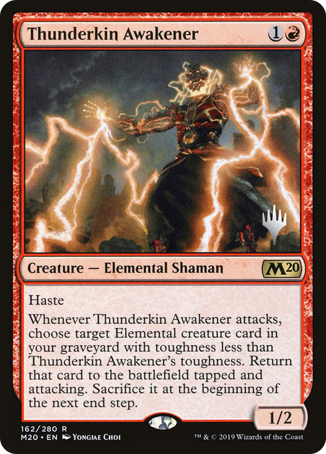 Thunderkin Awakener (Promo Pack) (Core Set 2020)\nPromo: Planeswalker Stamped\nSingle\nMagic The Gathering