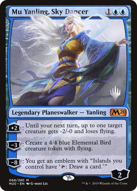 Mu Yanling, Sky Dancer (Promo Pack) (Core Set 2020)\nPromo: Planeswalker Stamped\nSingle\nMagic The Gathering