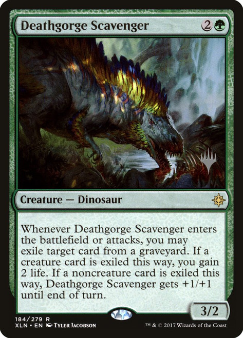 Deathgorge Scavenger (Promo Pack) (Ixalan)\nPromo: Planeswalker Stamped\nSingle\nMagic The Gathering