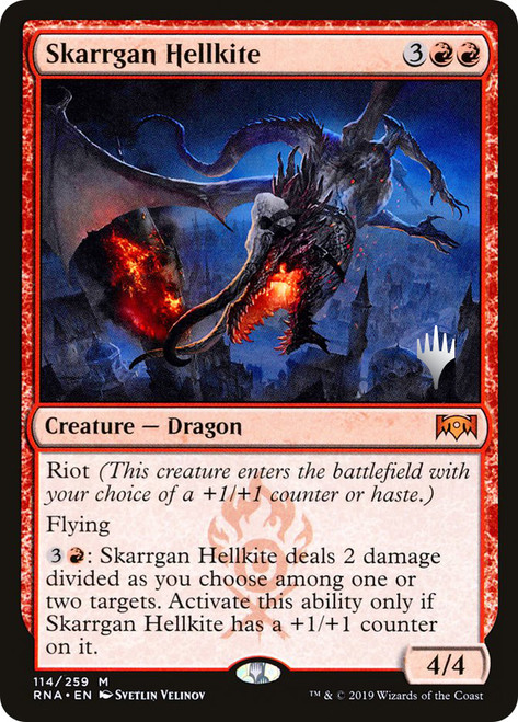 Skarrgan Hellkite (Promo Pack) (Ravnica Allegiance)\nPromo: Planeswalker Stamped\nSingle\nMagic The Gathering