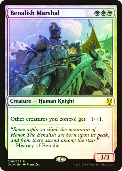 Benalish Marshal (Promo Pack) (Dominaria)\nPromo: Planeswalker Stamped\nSingle\nMagic The Gathering