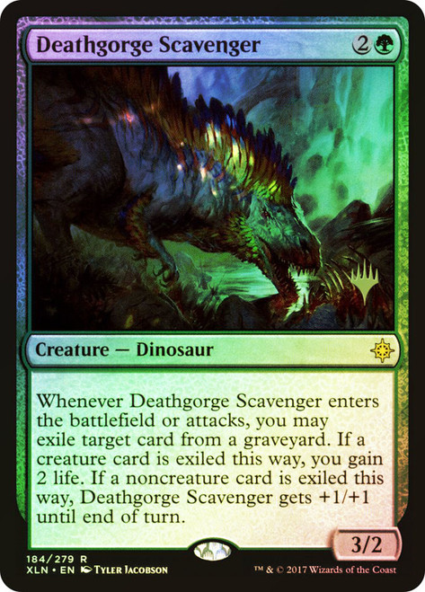Deathgorge Scavenger (Promo Pack) (Ixalan)\nPromo: Planeswalker Stamped\nSingle\nMagic The Gathering