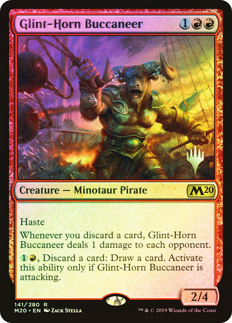 Glint-Horn Buccaneer (Promo Pack) (Core Set 2020)\nPromo: Planeswalker Stamped\nSingle\nMagic The Gathering