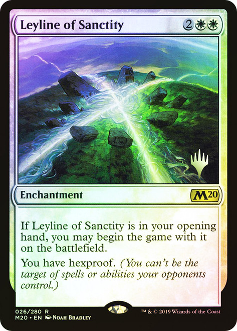 Leyline of Sanctity (Promo Pack) (Core Set 2020)\nPromo: Planeswalker Stamped\nSingle\nMagic The Gathering