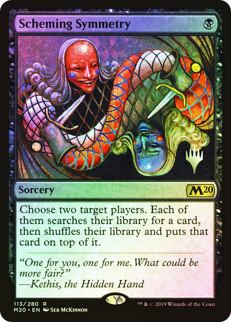 Scheming Symmetry (Promo Pack) (Core Set 2020)\nPromo: Planeswalker Stamped\nSingle\nMagic The Gathering