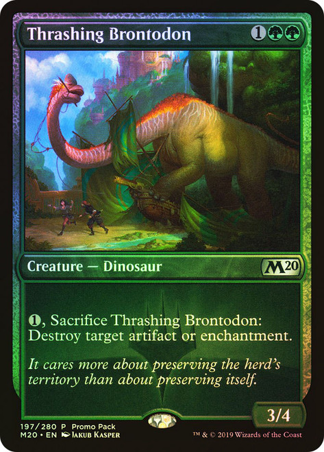 Thrashing Brontodon (Promo Pack) (Core Set 2020)\nPromo: General\nSingle\nMagic The Gathering