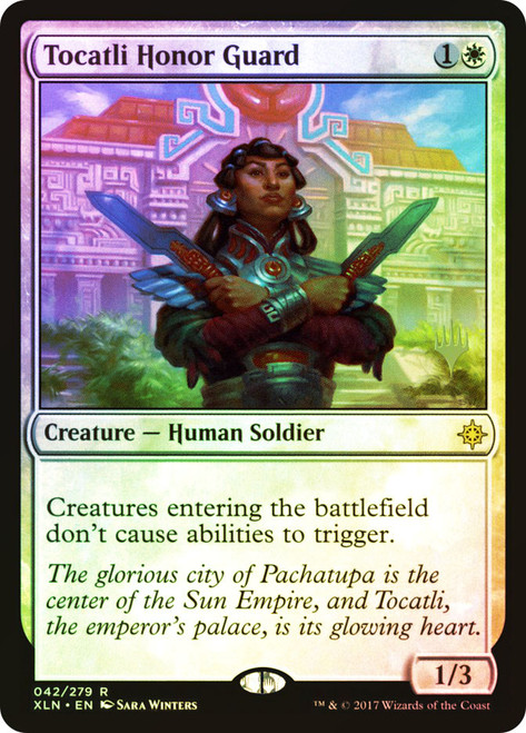 Tocatli Honor Guard (Promo Pack) (Ixalan)\nPromo: Planeswalker Stamped\nSingle\nMagic The Gathering