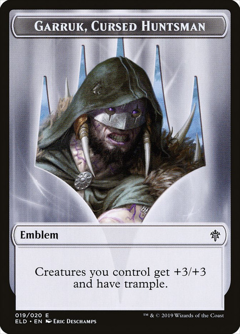 {Garruk Emblem}\nThrone of Eldraine\nSingle\nMagic The Gathering