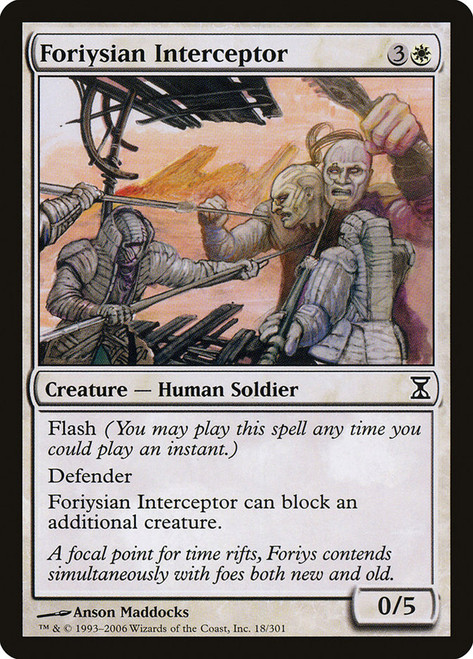 Foriysian Interceptor\nTime Spiral\nSingle\nMagic The Gathering