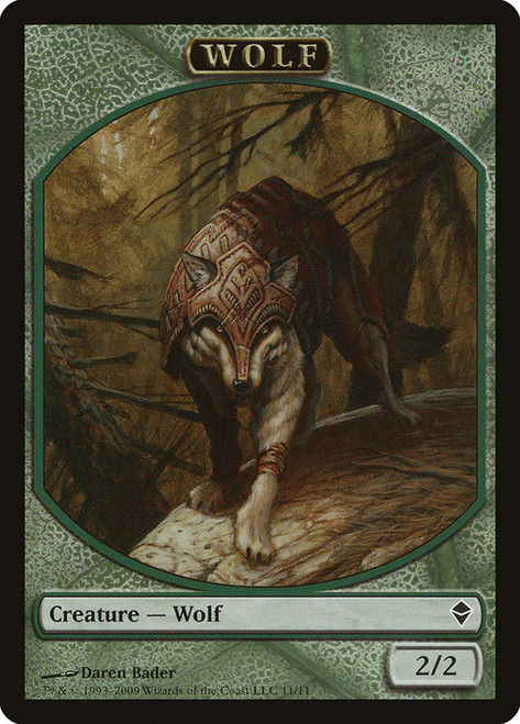 {Wolf Token}\nZendikar\nSingle\nMagic The Gathering