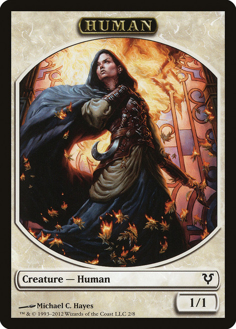 {Human Token} (White)\nAvacyn Restored\nSingle\nMagic The Gathering