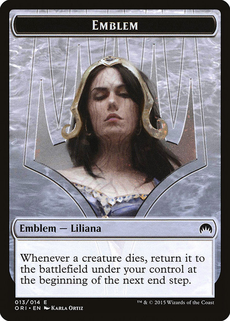 {Liliana Emblem}\nMagic Origins\nSingle\nMagic The Gathering