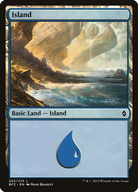 Island (#255) (Regular Art)\nBattle for Zendikar\nSingle\nMagic The Gathering