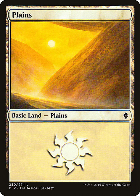 Plains (#250) (Regular Art)\nBattle for Zendikar\nSingle\nMagic The Gathering