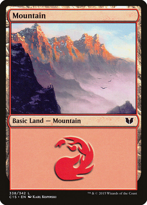 Mountain (#338)\nCommander: 2015 Edition\nSingle\nMagic The Gathering