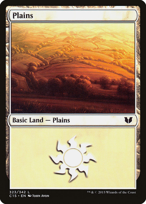 Plains (#323)\nCommander: 2015 Edition\nSingle\nMagic The Gathering