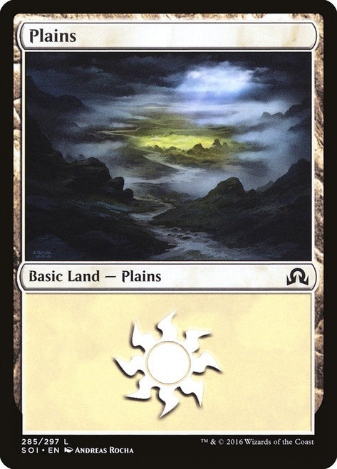 Plains (#285)\nShadows over Innistrad\nSingle\nMagic The Gathering