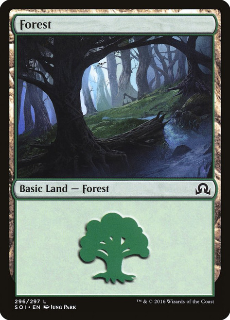 Forest (#296)\nShadows over Innistrad\nSingle\nMagic The Gathering