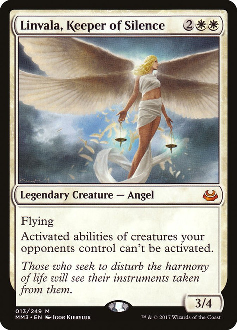 Linvala, Keeper of Silence\nModern Masters: 2017 Edition\nSingle\nMagic The Gathering