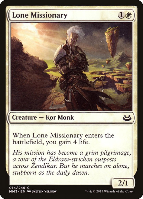 Lone Missionary\nModern Masters: 2017 Edition\nSingle\nMagic The Gathering