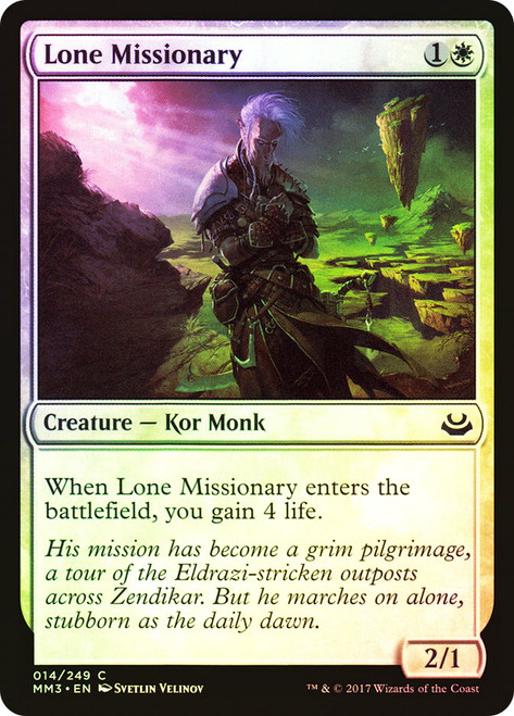 Lone Missionary\nModern Masters: 2017 Edition\nSingle\nMagic The Gathering
