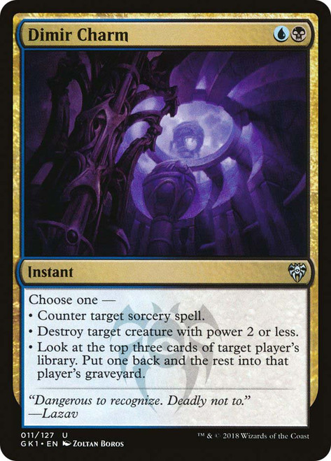 Dimir Charm
Guild Kit - Guilds of Ravnica
Single
Magic: The Gathering