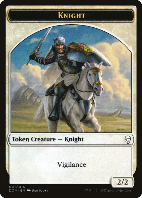 {Knight Token} (#1)\nDominaria\nSingle\nMagic The Gathering