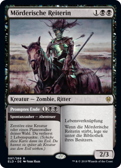 Murderous Rider // Swift End
Throne of Eldraine - German
Single
Magic The Gathering