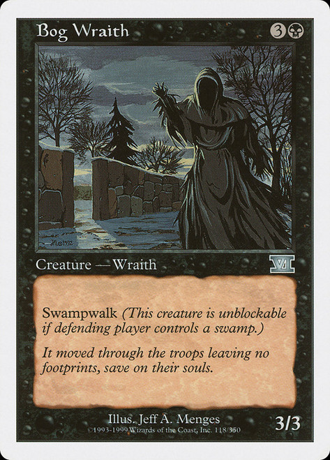 Bog Wraith\n6th Edition\nSingle\nMagic The Gathering