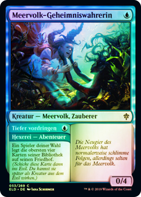 Merfolk Secretkeeper // Venture Deeper
Throne of Eldraine - German
Single
Magic The Gathering