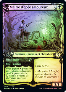 Smitten Swordmaster // Curry Favor (Showcase)
Throne of Eldraine - Variants - French
Single
Magic The Gathering