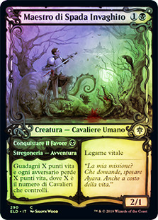 Smitten Swordmaster // Curry Favor (Showcase)
Throne of Eldraine - Variants - Italian
Single
Magic The Gathering