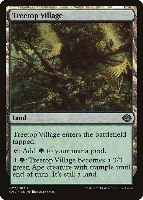 樹上の村 Treetop Village 日本語 foil MTG Treetop Village | Duel Decks: Elves vs. Inventors | Star City Games