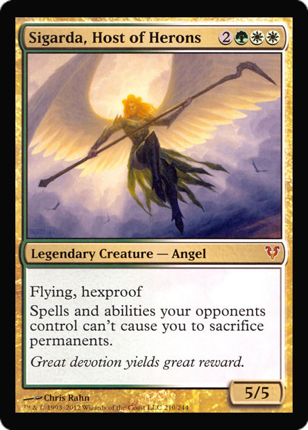 Sigarda, Host of Herons (Prerelease) (Avacyn Restored) (Oversized)\nPromo: Oversized\nSingle\nMagic The Gathering