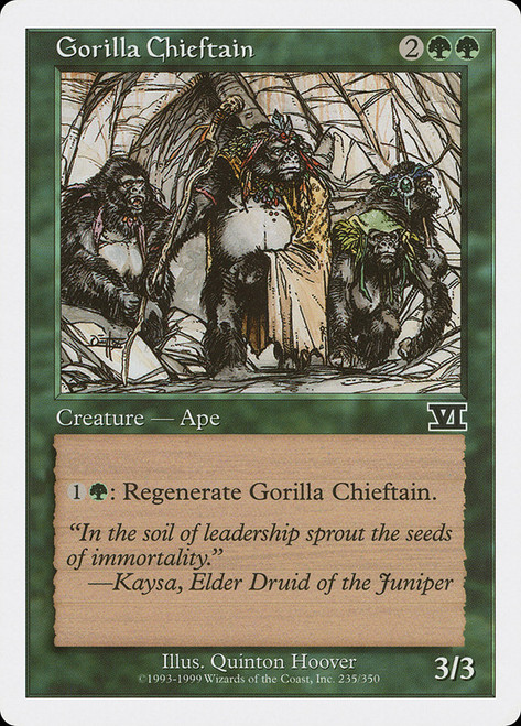 Gorilla Chieftain\n6th Edition\nSingle\nMagic The Gathering