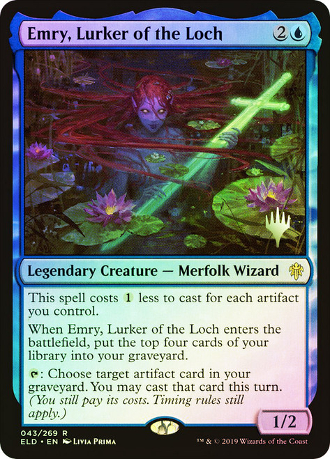 限定品人気mtg Emry, Lurker of the Loch ELD EN 拡張 foil 湖に潜む者、エムリー 青