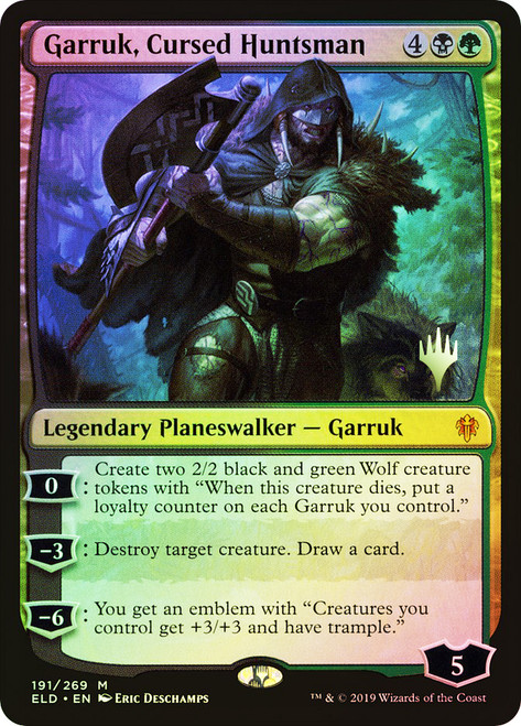 Garruk, Cursed Huntsman (Promo Pack) (Throne of Eldraine)\nPromo: Planeswalker Stamped\nSingle\nMagic The Gathering