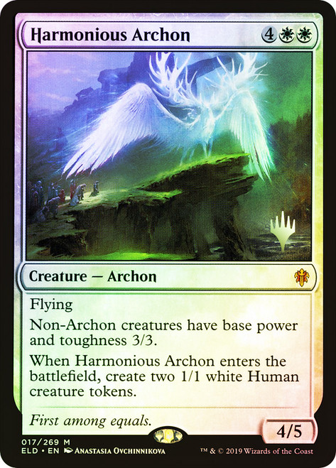 Harmonious Archon (Promo Pack) (Throne of Eldraine)\nPromo: Planeswalker Stamped\nSingle\nMagic The Gathering